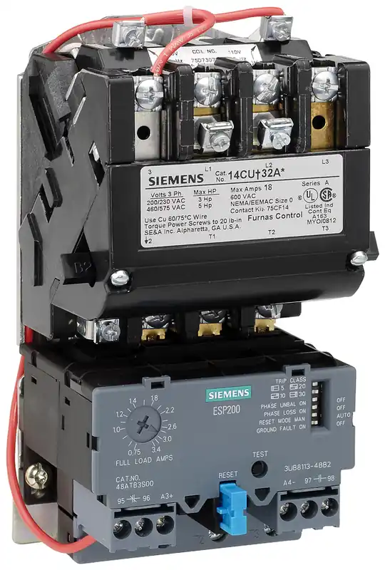 Siemens 14CUA32AF Non-Reversing Motor Starter 3 Phase 0.25-1A 120V