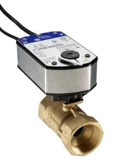 Johnson Controls VG1241DP+938BAA Two-Way Ball Valve Brass Trim NPT Connections Electric Actuator