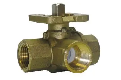 Johnson Controls VG1841DP928GGA Three-Way Brass Trim Ball Valve Electric Actuator
