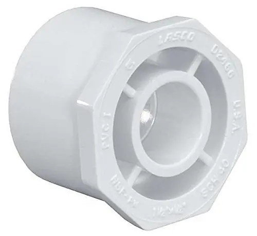 SK0409727-US20260702-105043-0 LASCO 437-421 PVC Reducing Bushing 4 Inch Spigot x 2.5 Inch Slip 220 PSI Schedule 40 - Image 1