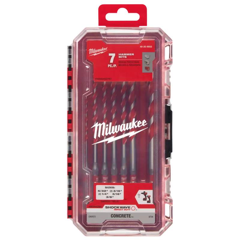 Milwaukee 48-20-9052 Shockwave 7-Piece Carbide Masonry Drill Bit Set