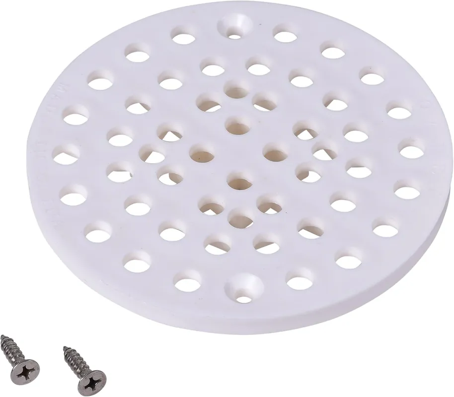 SK0411546-US20260702-105043-0 Oatey 42021 Shower Drain Strainer 6-3/4-Inch Round Plastic - Image 1