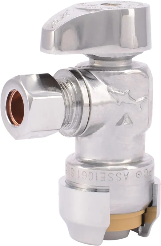 SK0411736-US20260702-105043-0 SharkBite 23036-0000LF Angle Stop Valve 1/2 x 3/8 Inch Brass Chrome - Image 1