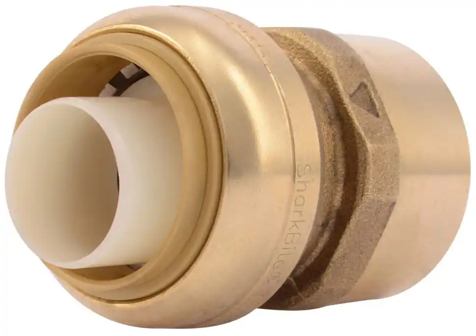 SK0411780-US20260702-105043-0 SharkBite U094LF Straight Connector 1 Inch FNPT Brass - Image 1