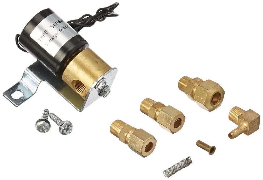 SK0412957-US20260702-105043-0 Supco SUHS24 Universal Humidifier Solenoid Valve Replacement Kit 24V Aprilaire 4040 General Aire 990-53 Honeywell 320016939-002 Skuttle A01-0814-148 - Image 1