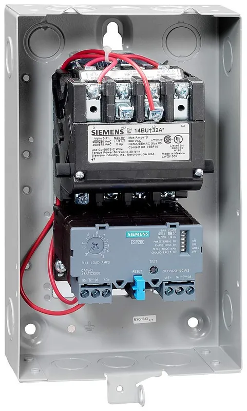 SK0412965-US20260702-105043-0 Siemens 14BUB32BA Heavy Duty Motor Starter, Solid State Overload, NEMA 1 Enclosure, 3 Phase, 0.75-3.4A - Image 1