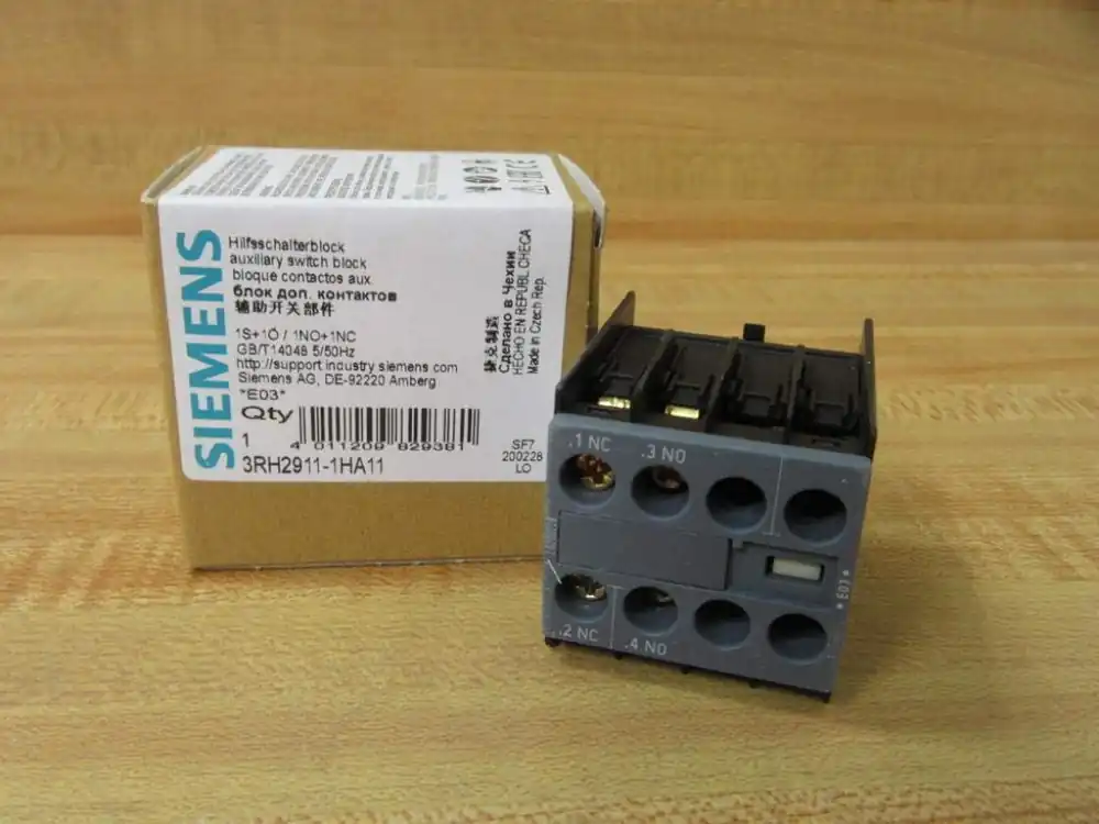 Siemens 3RH2911-1HA11 Auxiliary Switch 1 NO + 1 NC Screw Terminals