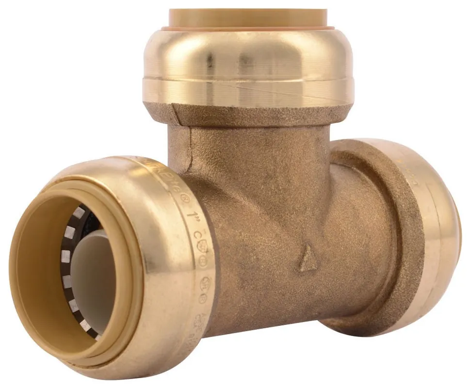 SharkBite U374LF 1 x 1 x 1 Push-Fit Tee Brass 200 PSI