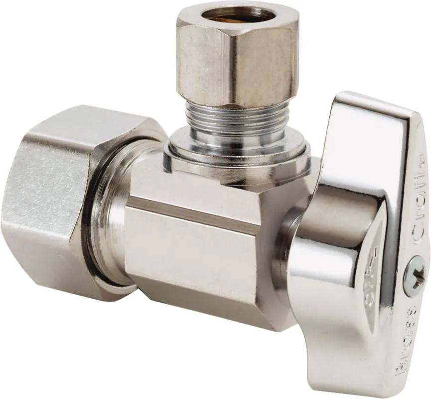 BrassCraft KTCR19XC 1/4 Turn Angle Stop Valve 1/2 x 3/8 Compression x Compression