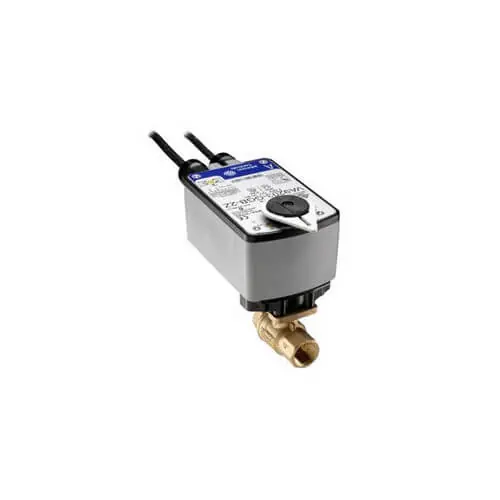 Johnson Controls VG1245AE+943GGA Model VG1245AE Two-Way Stainless Steel Trim NPT Ball Valve with Model VA9203-GGA-2Z Closed Non-Spring-Return Electric Actuator Without Switch