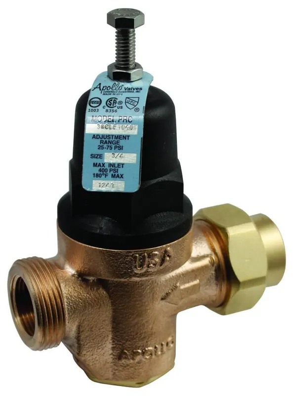 SK0419304-US20260702-105043-0 Apollo Valves 36CLF-104-01 36CLF Series 3/4 in. 400# Bronze Union NPT Pressure Reducing Valve - Image 1