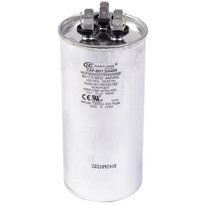 SK0419731-US20260702-105043-0 Hartland Controls CAP-80/7.5/440R 80/7.5MFD 370/440V RND RUN CAP - Image 1