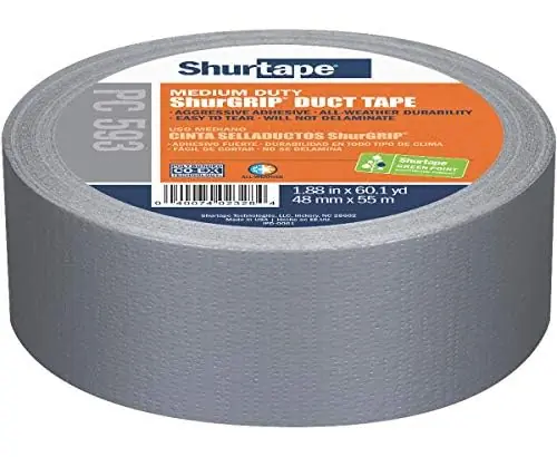Shurtape 152303 Utility Duct Tape Silver 1.88 Inches Width 60 Yards Length