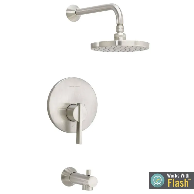 SK0421683-US20260702-105043-0 American Standard T431502.295 Boulevard Brushed Nickel Pressure Balance Bath/Shower Trim Kit - Image 1