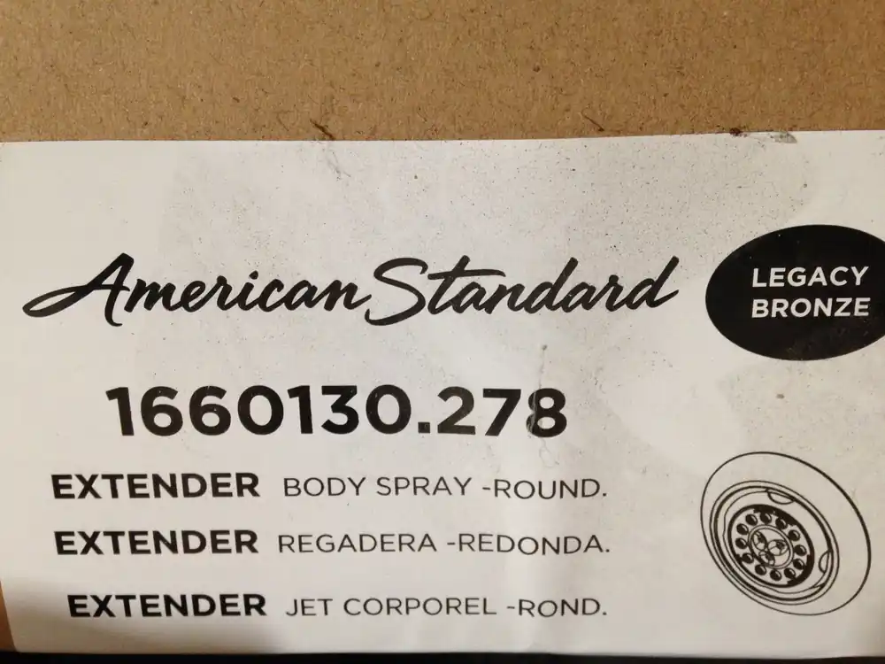 SK0421918-US20260702-105043-0 American Standard 1660130.278 Extender Round Body Spray Legacy Bronze - Image 1