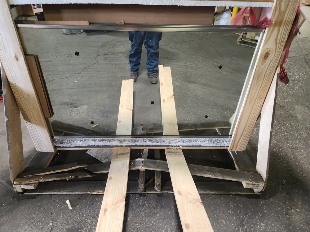 SK0422179-US20260702-105043-0 Bobrick 2908MIRROR3260T 32 X 60 Tempered Glass Welded-Frame Mirror - Image 1