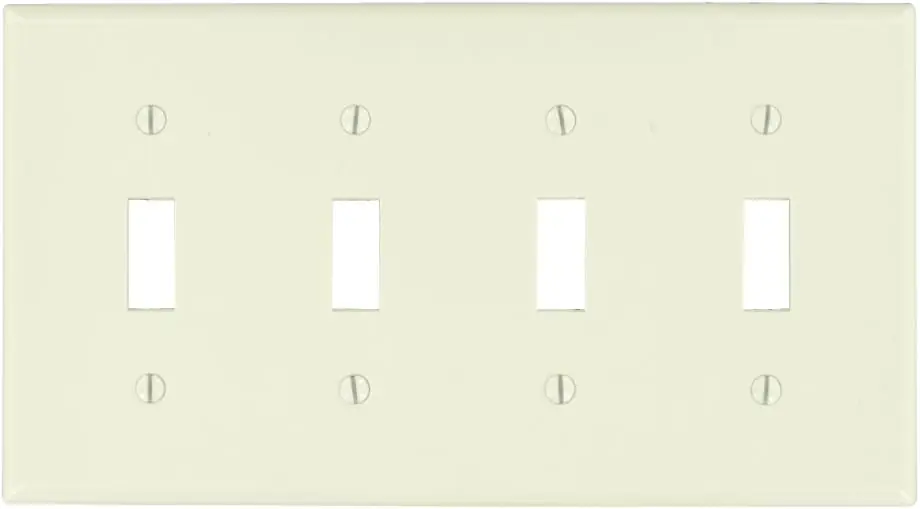 Leviton 78012 Wallplate 4 Gang Thermoset Plastic Toggle Wall Plate 1 pk