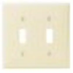 Leviton 80709-I 2-Gang Toggle Switch Wallplate Nylon Ivory