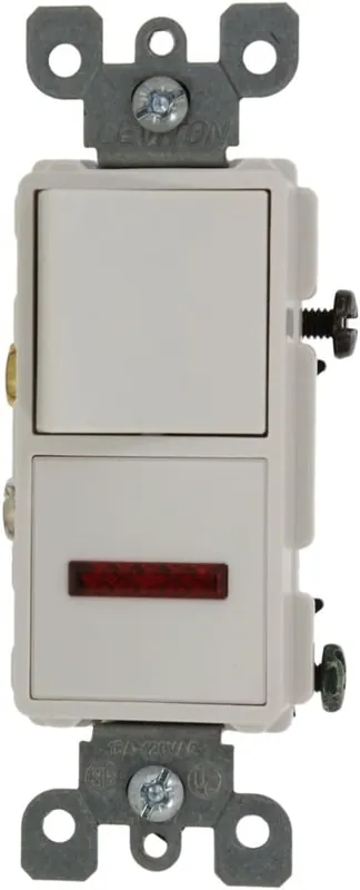 SK0422413-US20260702-105043-0 Leviton 5626-W Decora 15 Amp 120 Volt Neon Pilot AC Combination Switch - Image 1