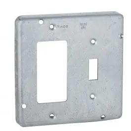 RACO 858 Square Cover Exposed Work 4-11/16 IN Toggle Switch/GFCI
