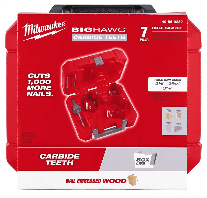 Milwaukee 49-56-9280 Big Hawg 7 pc with Carbide Teeth Kit
