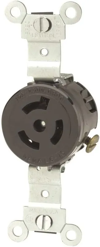 SK0422588-US20260702-105043-0 Leviton 4560 15 Amp, 250 Volt, NEMA L6-15R, 2P, 3W, Single Locking Receptacle, Industrial Grade, Grounding - Image 1