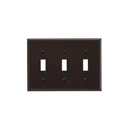 Leviton 85011 3-Gang Electrical Wall Plate Toggle Switch Brown