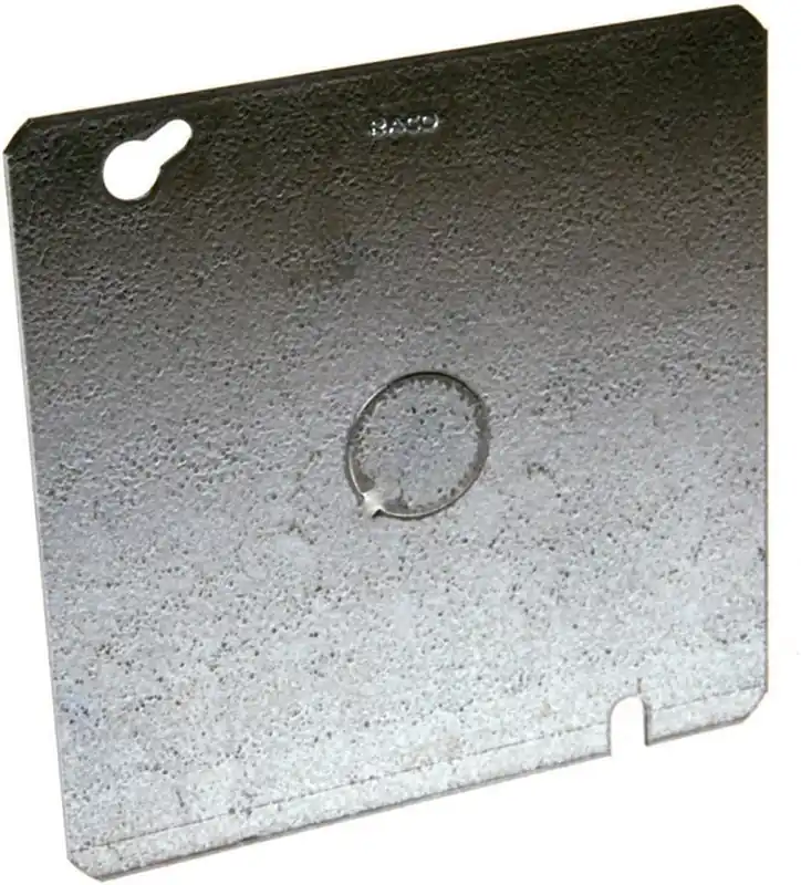 RACO 833 Flat 1/2-Inch Knockout in Center 4-11/16-Inch Square Box Cover