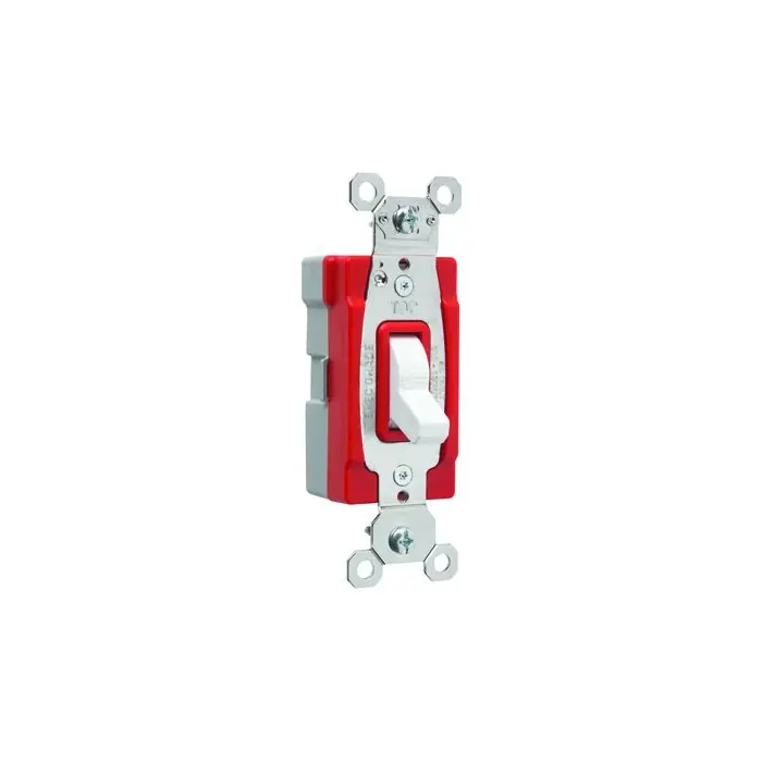 Pass & Seymour PT20AC3-W 3-Way Extra Heavy Duty Plug Tail Toggle Switch, 120/277 VAC, 20 A