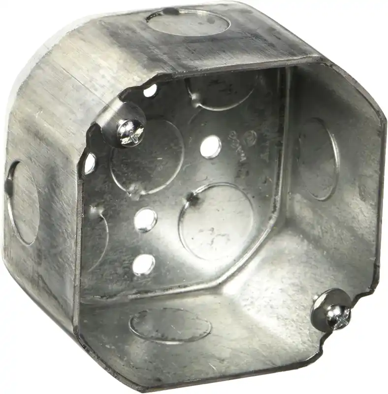 Raco 165 Octagon Box, 21.5 cu-in, 4 in Dia X 2-1/8 in D