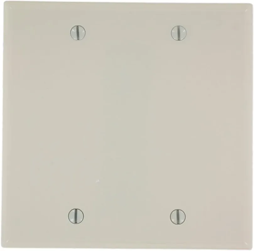 Leviton 78025 2-Gang No Device Blank Wallplate Standard Size Thermoset Box Mount Light Almond