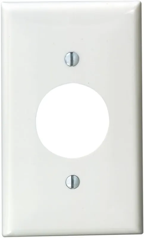 Leviton 80704-W 1-Gang Single 1.406-Inch Hole Device Receptacle Wallplate White