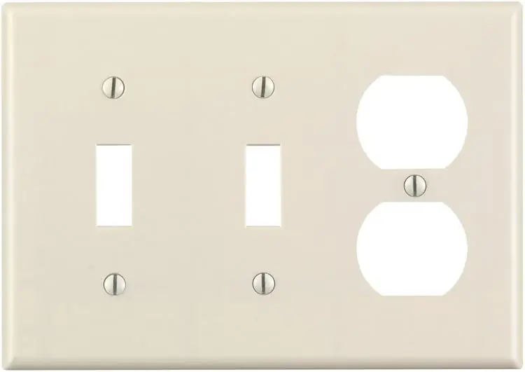 Leviton 78021 Combination Wallplate Standard Size Traditional 3 Gang Light Almond