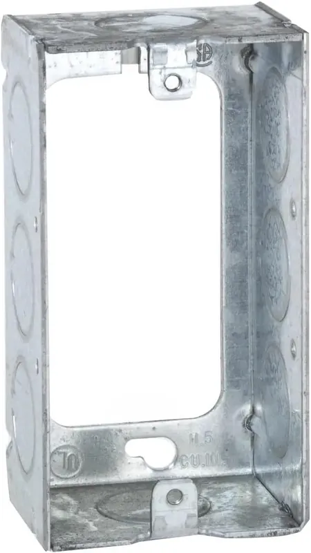 RACO 653 Utility Box, 1 Gang, 11.5 Cu-in X 4 In L X 2 In W X 1-1/2 In D, 4 x 2