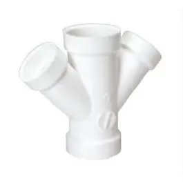MUEL 05847 PVC DWV Reducing Double Wye, 2 x 2 x 1-1/2 x 1-1/2 Inch