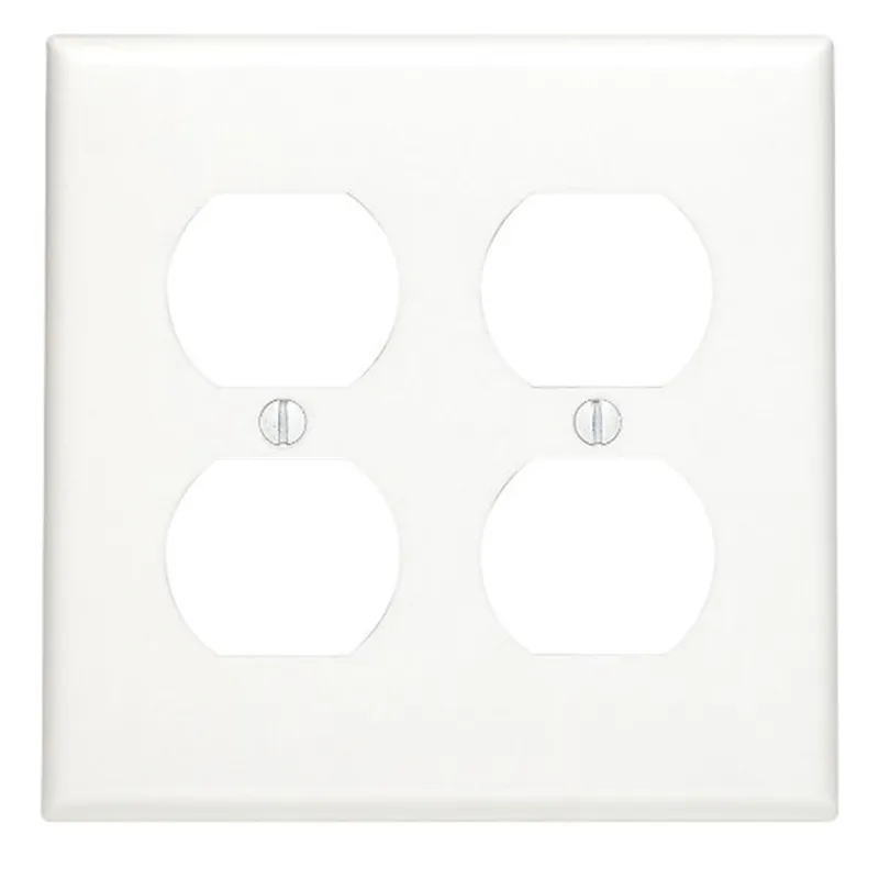Leviton 80716-W 2 Gang Duplex Receptacle Wall Plate White