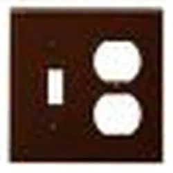SK0423225-US20260702-105043-0 Leviton 85005 Combination Wallplate 2 Gangs Standard Size Thermoset Brown - Image 1