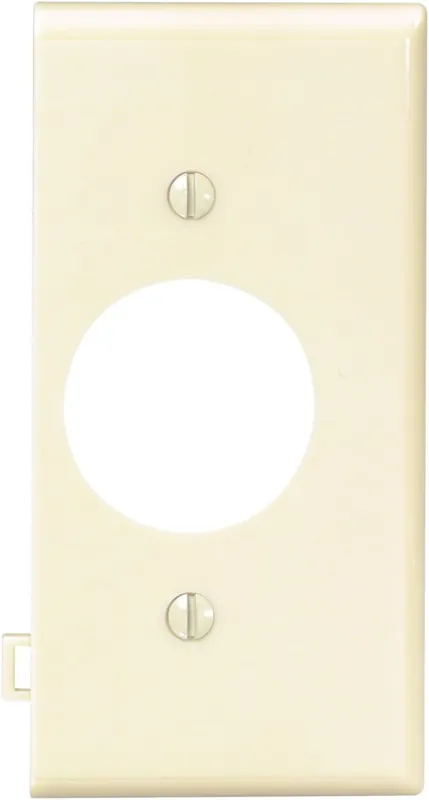 Leviton PSE7-I 1-Gang Single 1.406 Inch Hole Device Receptacle Wallplate, Sectional, Thermoplastic Nylon, Ivory