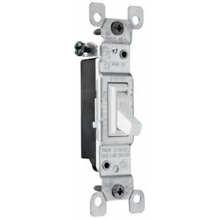 Pass & Seymour 660WGCACC20 1-Pole 3-Way LED Framed Toggle Switch 120 V 15 A