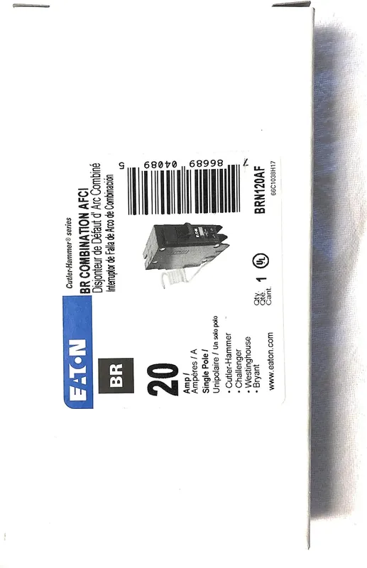 SK0423705-US20260702-105043-0 Eaton BRN120AF Eaton 20 Amps Plug In Single Pole Circuit Breaker - Image 1