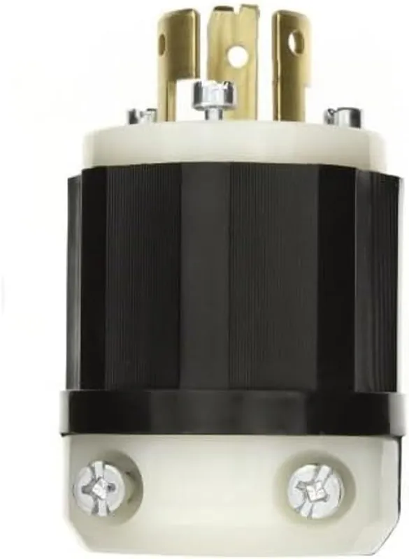 Leviton 9965-C Locking Plug 20 Amp 125/250 Volt Industrial Grade Non-Grounding Black-White