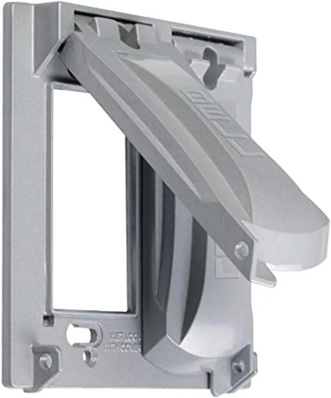 SK0423818-US20260702-105043-0 BELL MX2050S Two Gang Two Device Flat Metal Weatherproof Receptacle Cover - Image 1
