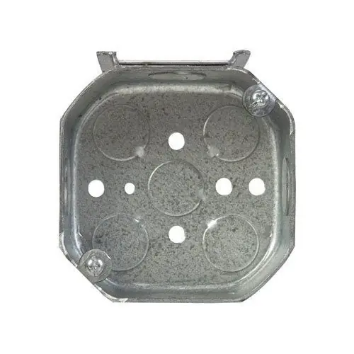 Raco 158 4 Octagon Box, 1-1/2 Inches Deep with Nine Knockouts