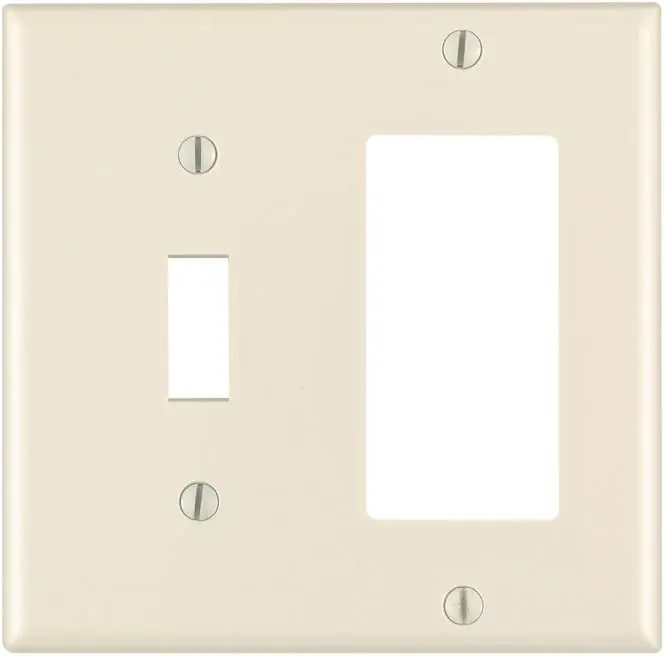 SK0423946-US20260702-105043-0 Leviton 80405-T 2-Gang, 1-Toggle 1-Decora/GFCI Device Combination Wallplate, Standard Size - Image 1