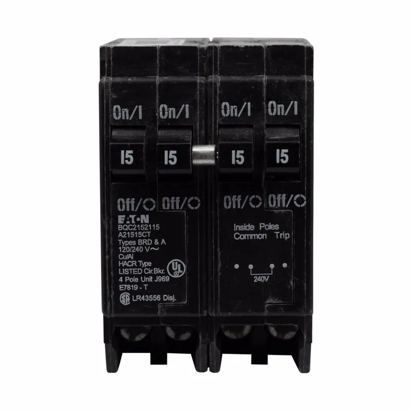 SK0423989-US20260702-105043-0 EATON BQC220220 Type BQC Quadplex Circuit Breaker, 120/240 VAC, (2) 20 A, 10 kA Interrupt, 4 Poles - Image 1