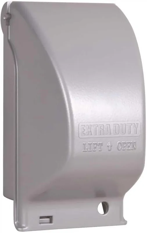 TayMac MX3200 GRY MTL Vert Out Cover 1-Gang Vertical Weatherproof In-Use Cover