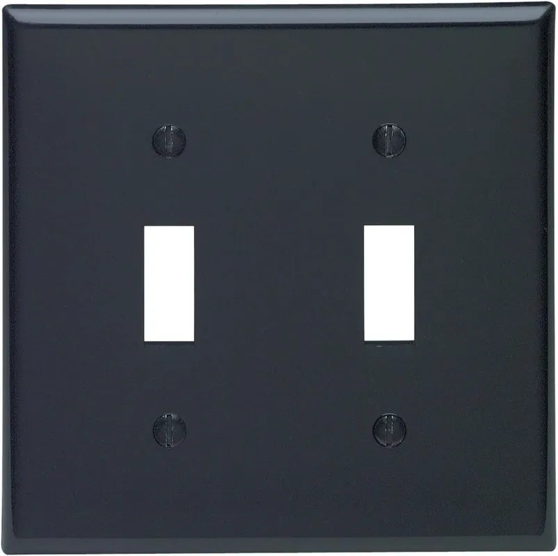 Leviton 80709-E 2-Gang Toggle Device Switch Wallplate Standard Size
