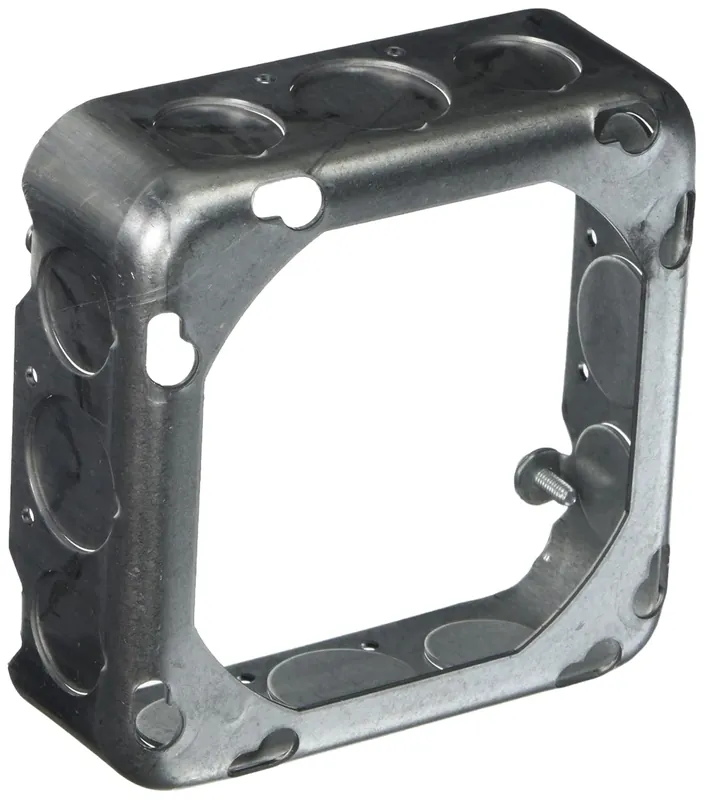 SK0424248-US20260702-105043-0 RACO 250 4-11/16 in. Square Extension Ring, Drawn, 1-1/2 in. Deep with Eight 1/2 and Four 3/4 in. KO's - Image 1