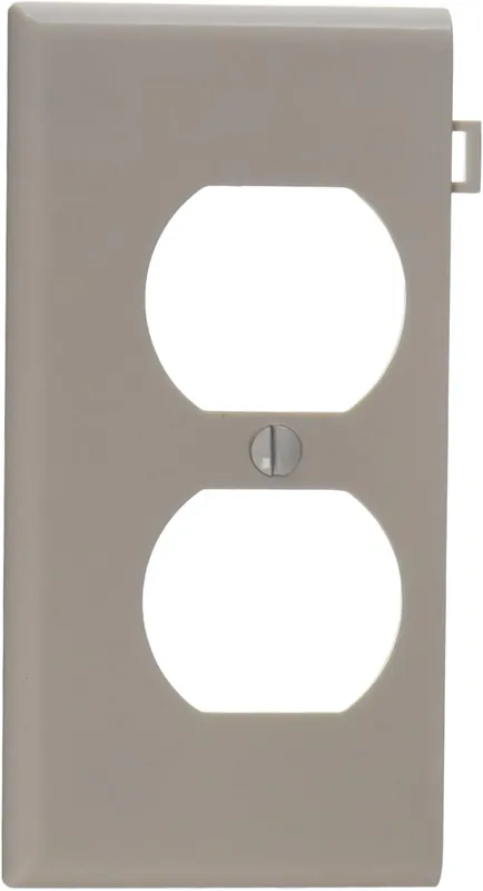 Leviton PSE8-W Combination Sectional Duplex Receptacle Wallplate, 1 Gang, Thermoplastic Nylon, White