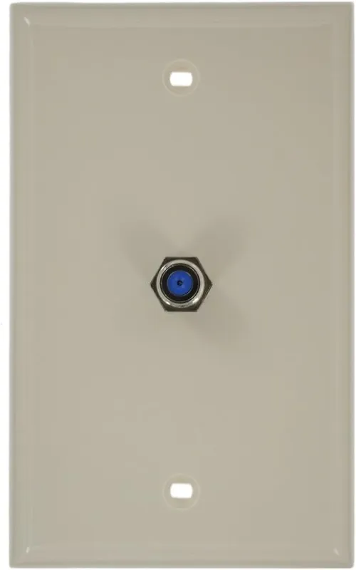 Leviton 80781-T Standard Video Wall Jack, F Connector, Light Almond